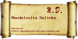 Mendelovits Delinke névjegykártya